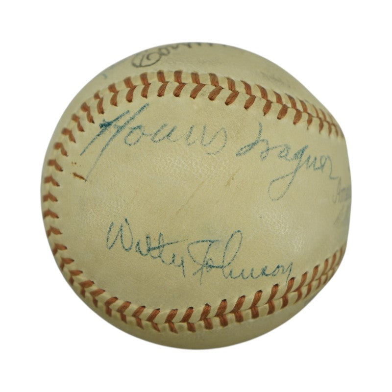 Ruth Wagner Johnson Sisler Mack Collins Multi Signed OAL Baseball PSA LOA