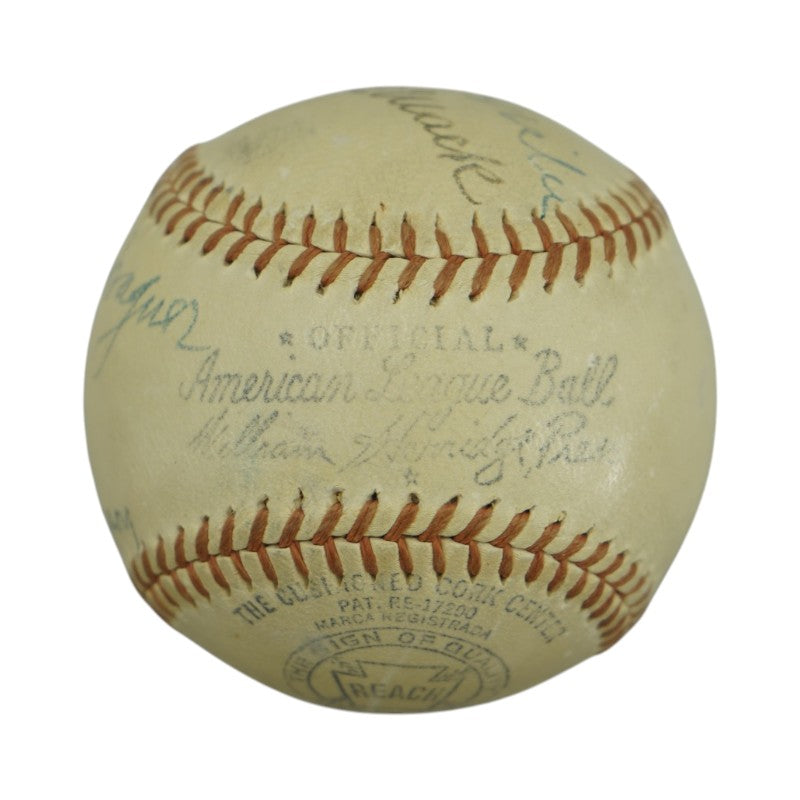 Ruth Wagner Johnson Sisler Mack Collins Multi Signed OAL Baseball PSA LOA