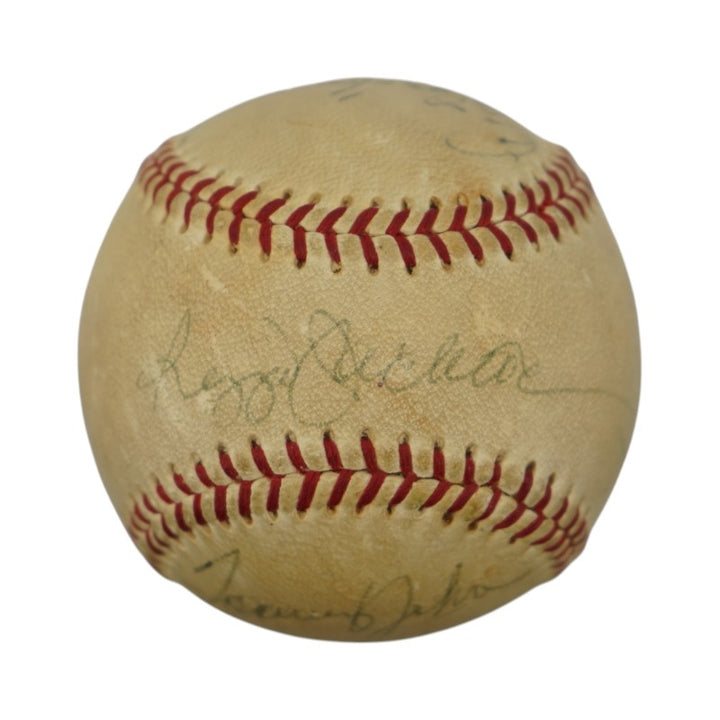 1970 New York Yankees Greats Jackson, Ford, Rizzuto Signed OAL Ball (JSA LOA)