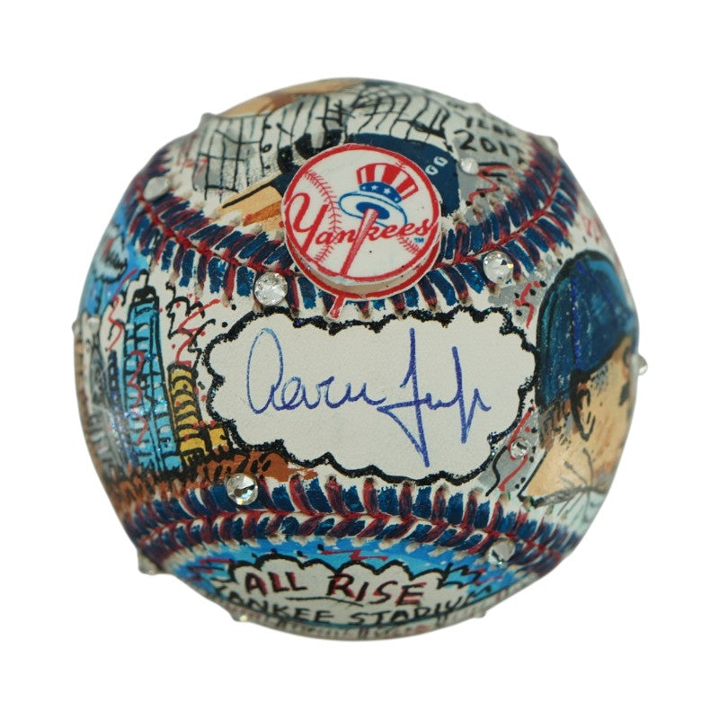Aaron Judge New York Yankees Autographed Fazzino Pop Art Baseball MLB/Fanatics Auth