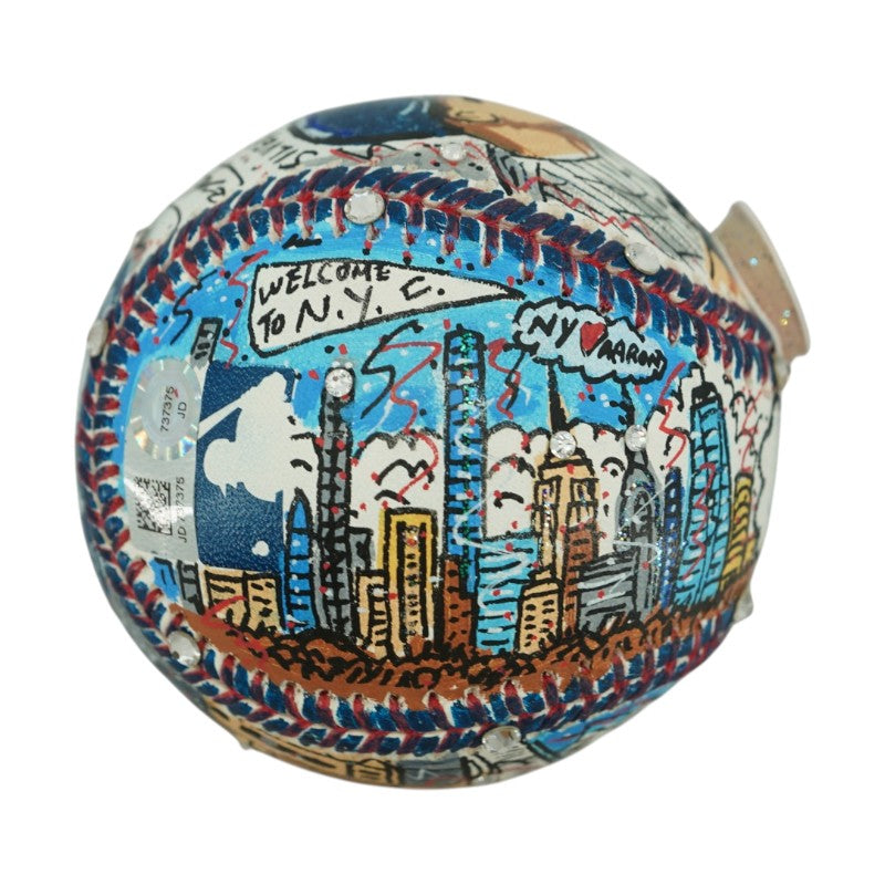 Aaron Judge New York Yankees Autographed Fazzino Pop Art Baseball MLB/Fanatics Auth