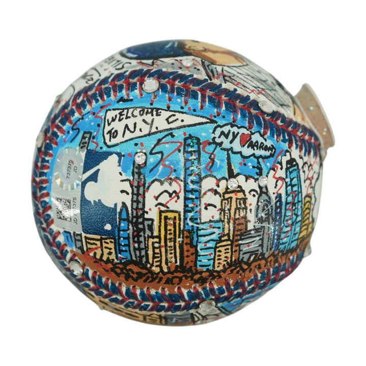 Aaron Judge New York Yankees Autographed Fazzino Pop Art Baseball MLB/Fanatics Auth