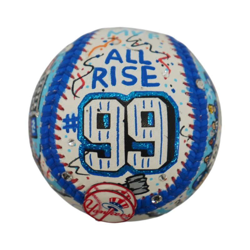 Aaron Judge New York Yankees Autographed Fazzino Pop Art Baseball MLB/Fanatics Auth
