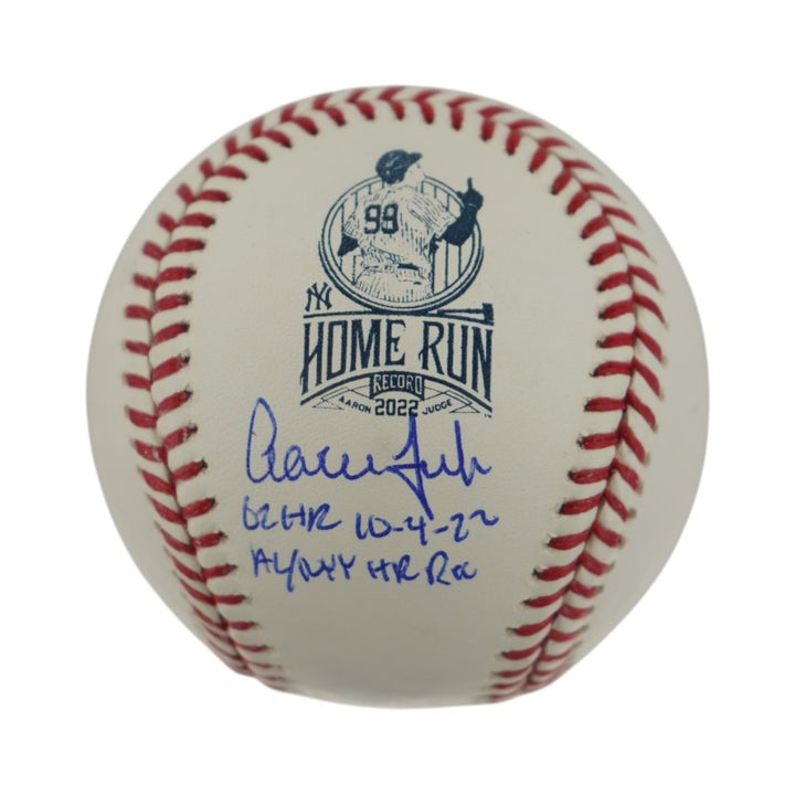 Aaron Judge Yankees Autographed Signed Inscribed 62 HR Logo Baseball LE 32/99 MLB/Fanatics Auth