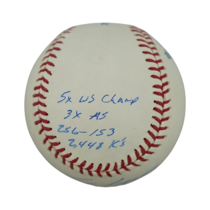 Andy Pettitte New York Yankees Autographed Stat Inscribed OMLB Baseball LE 13/46 Steiner COA