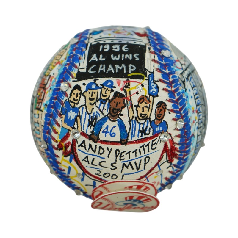 Andy Pettitte New York Yankees Autographed Fazzino Pop Art Baseball Steiner COA