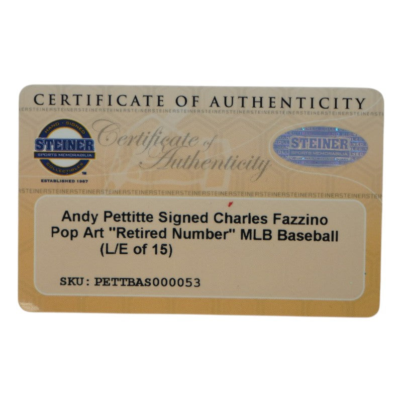 Andy Pettitte New York Yankees Autographed Fazzino Pop Art Baseball LE 9/15 Steiner COA