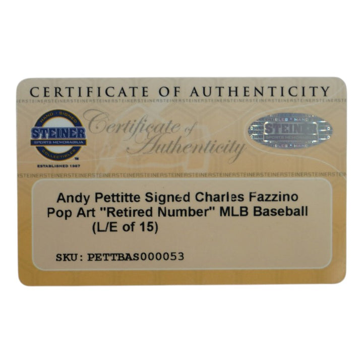 Andy Pettitte New York Yankees Autographed Fazzino Pop Art Baseball LE 6/15 Steiner COA