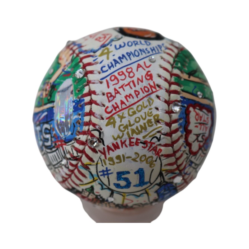Bernie Williams New York Yankees Signed Fazzino Pop Art Baseball (Steiner COA)