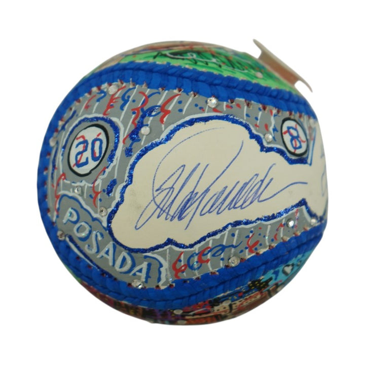Berra Posada Sanchez New York Yankees Autographed Fazzino Pop Art Baseball LE 17/24 Steiner