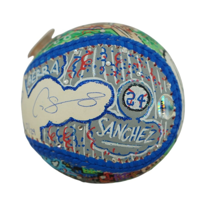 Berra Posada Sanchez New York Yankees Autographed Fazzino Pop Art Baseball LE 17/24 Steiner