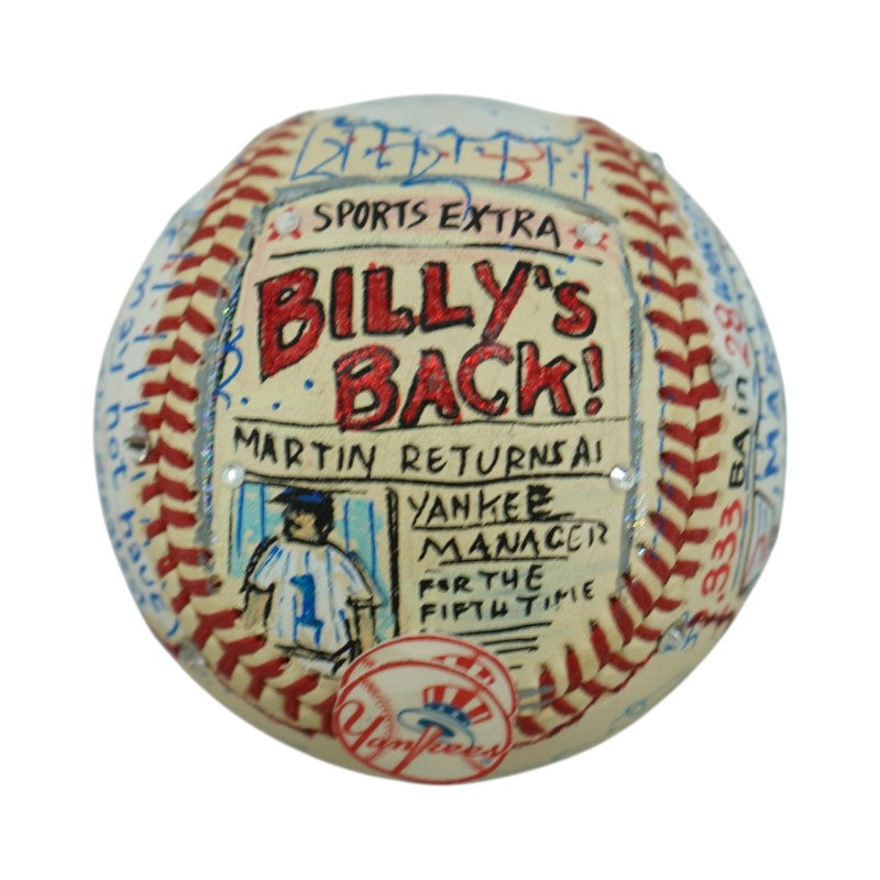 Billy Martin New York Yankees Autographed Signed Fazzino Pop Art Baseball (PSA Holo)