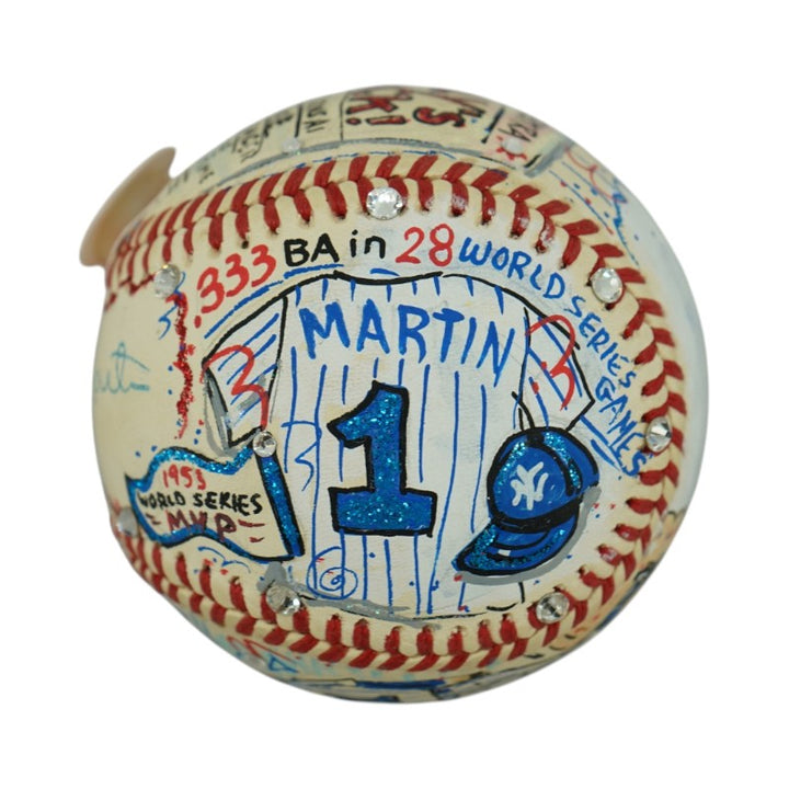 Billy Martin New York Yankees Autographed Signed Fazzino Pop Art Baseball (PSA Holo)