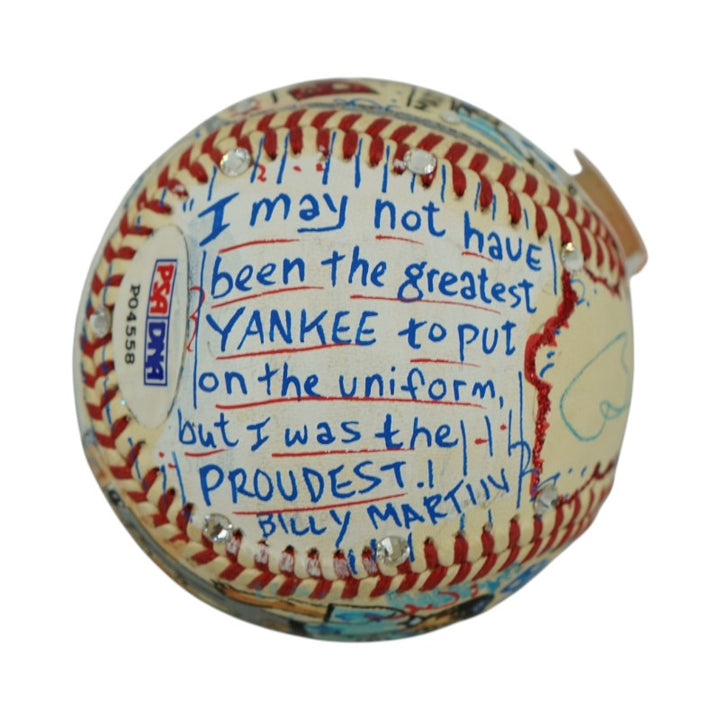 Billy Martin New York Yankees Autographed Signed Fazzino Pop Art Baseball (PSA Holo)
