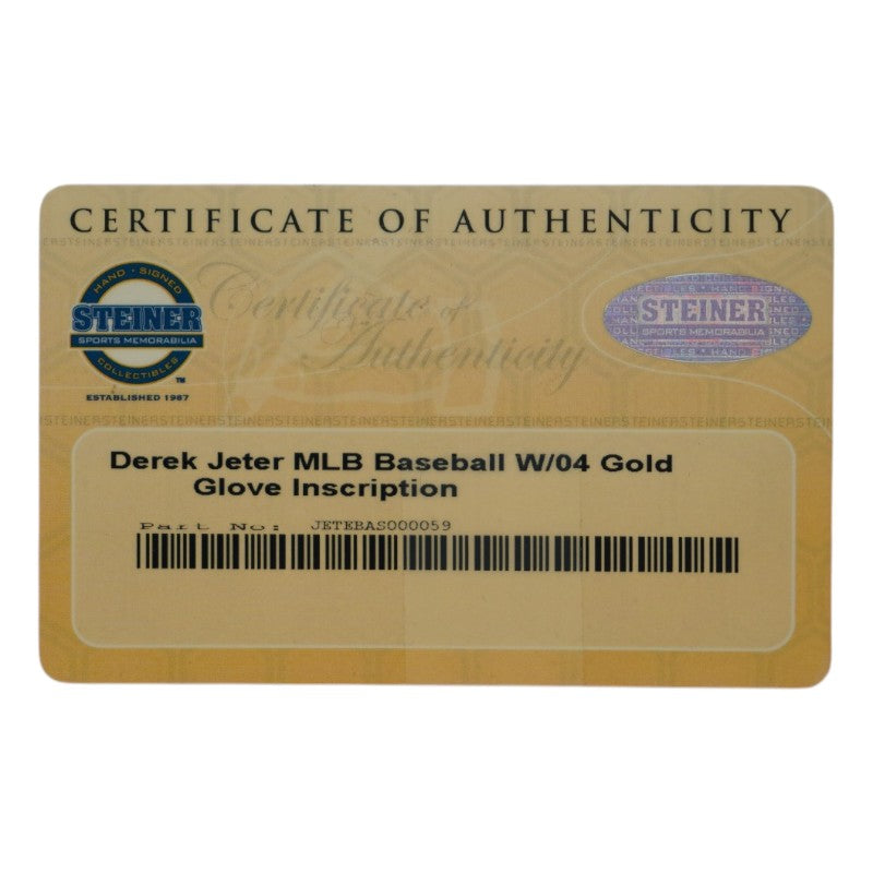 Derek Jeter New York Yankees Autographed Signed Inscribed Baseball (Steiner COA)