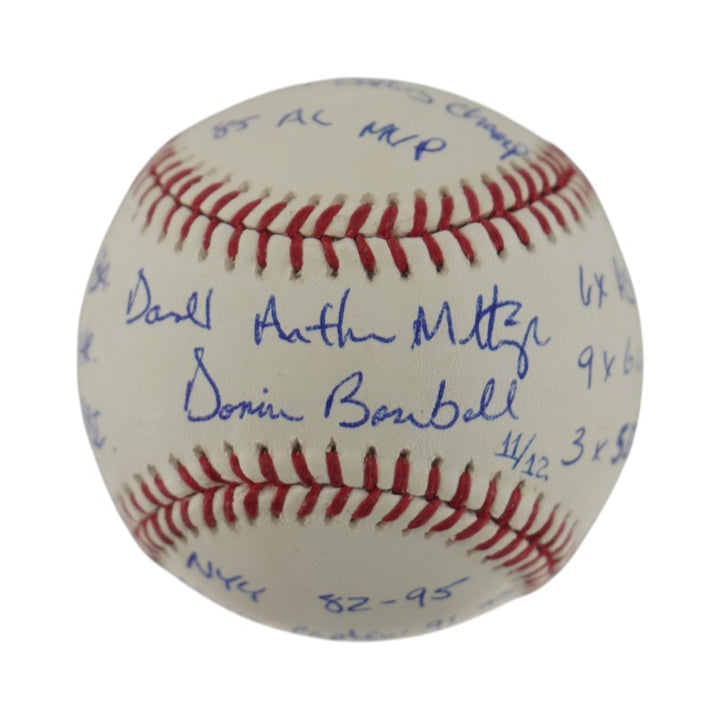 Don Mattingly Yankees Autographed Inscribed Stat OMLB Baseball LE 11/12 Steiner COA