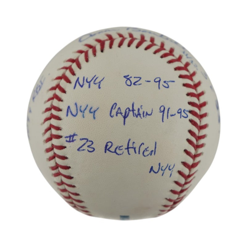 Don Mattingly Yankees Autographed Inscribed Stat OMLB Baseball LE 11/12 Steiner COA