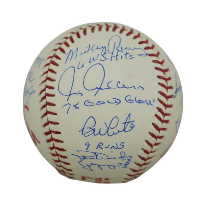 Jackson, Dent, Nettles Multi Signed 1978 World Series Logo Baseball Steiner COA