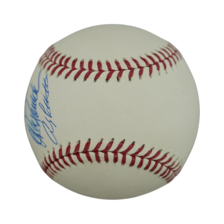 Jeter Rivera Pettitte Posada Yankees Core 4 Autographed Logo Baseball Steiner COA