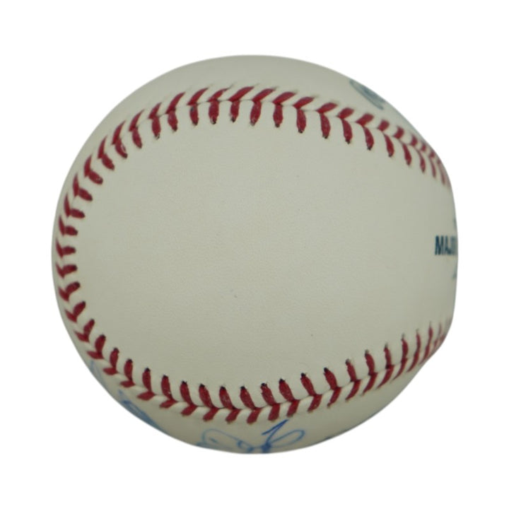 Jeter Rivera Pettitte Posada Yankees Core 4 Autographed Logo Baseball Steiner COA