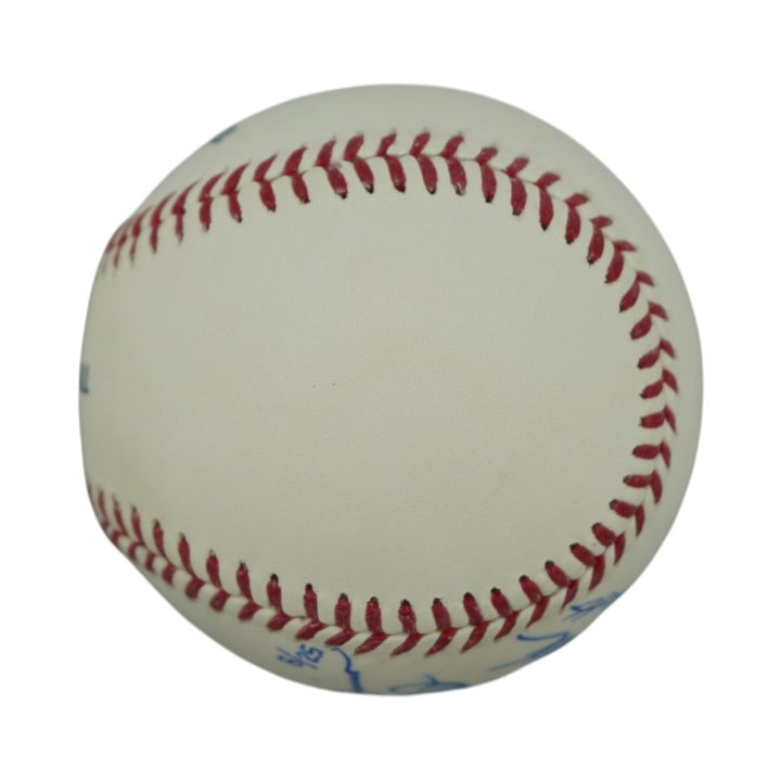 Jeter Rivera Pettitte Posada Yankees Core 4 Autographed Logo Baseball Steiner COA