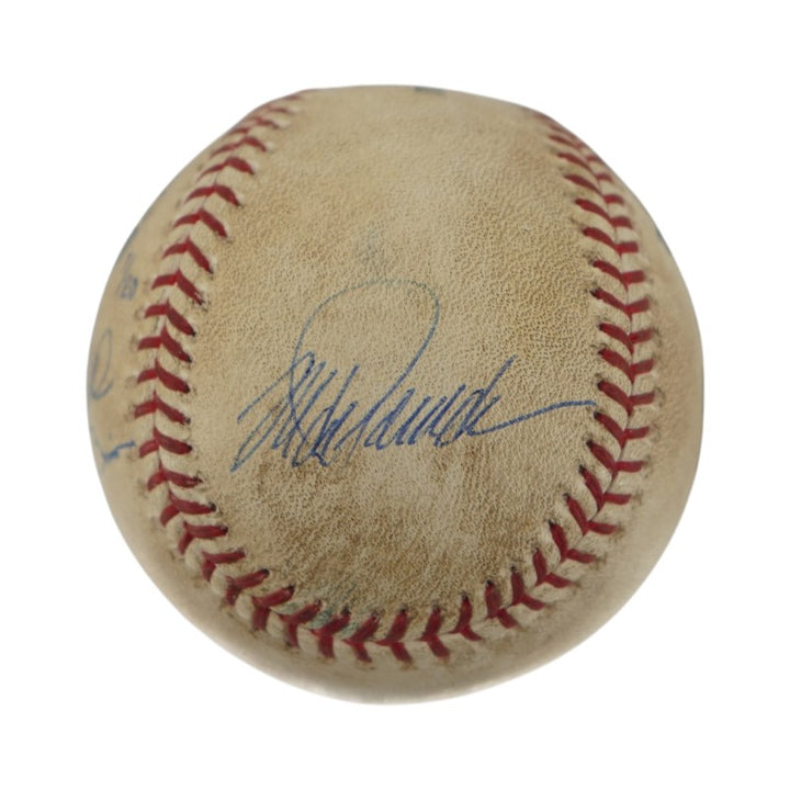 Jeter Rivera Pettitte Posada Yankees Core 4 Signed 09 Game Used Baseball Steiner COA