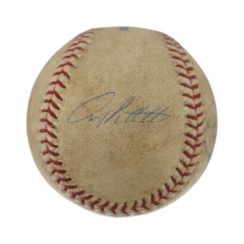 Jeter Rivera Pettitte Posada Yankees Core 4 Signed 09 Game Used Baseball Steiner COA