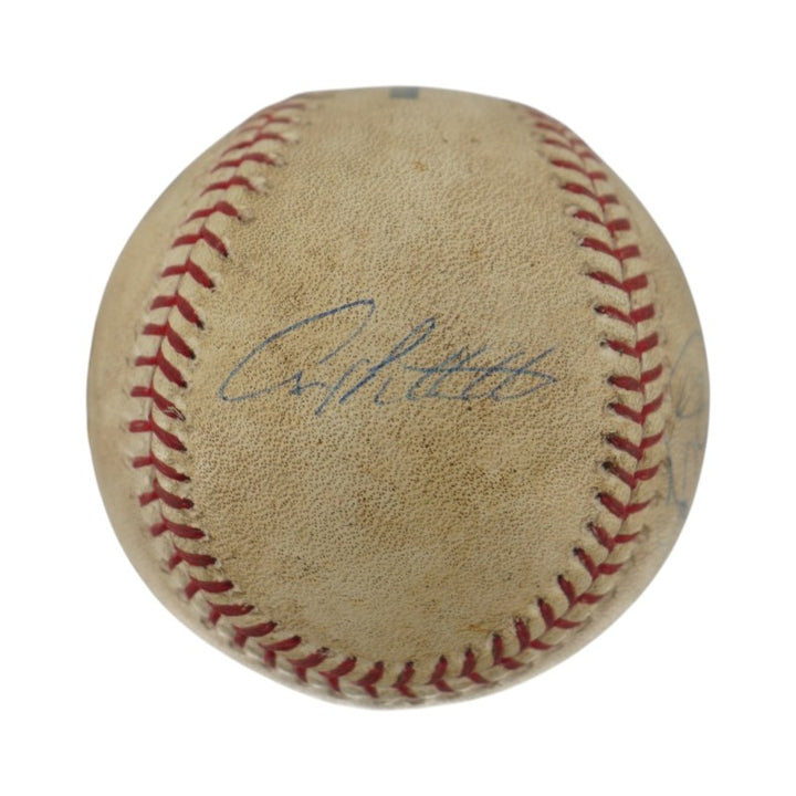 Jeter Rivera Pettitte Posada Yankees Core 4 Signed 09 Game Used Baseball Steiner COA