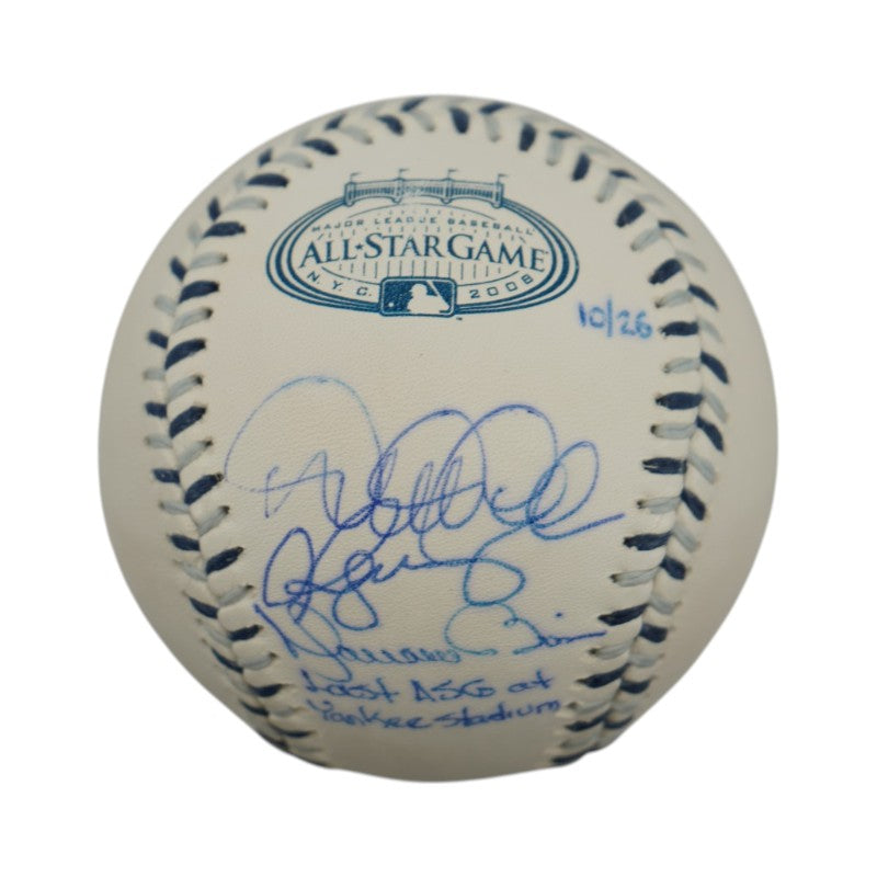 Jeter Rivera Rodriguez Multi Signed Inscribed 2008 All Star Game Logo Baseball Steiner COA