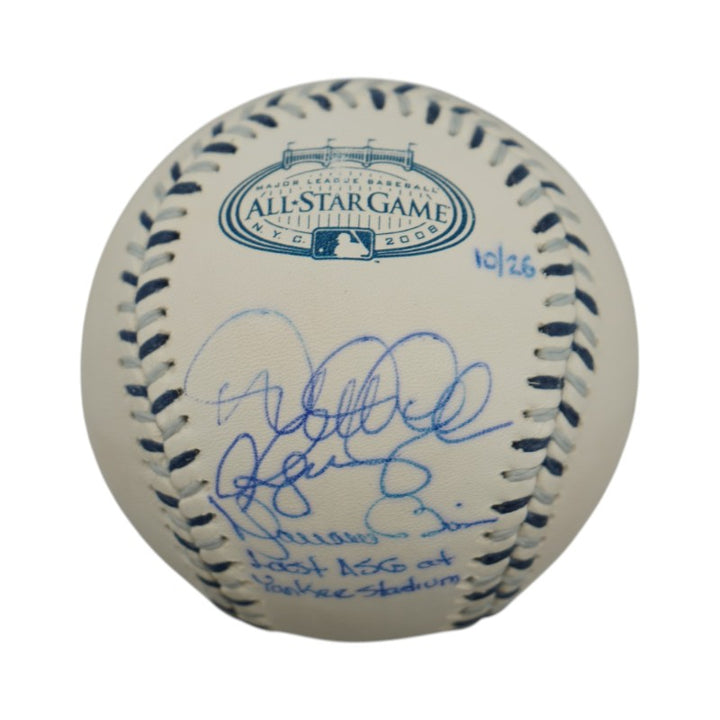 Jeter Rivera Rodriguez Multi Signed Inscribed 2008 All Star Game Logo Baseball Steiner COA