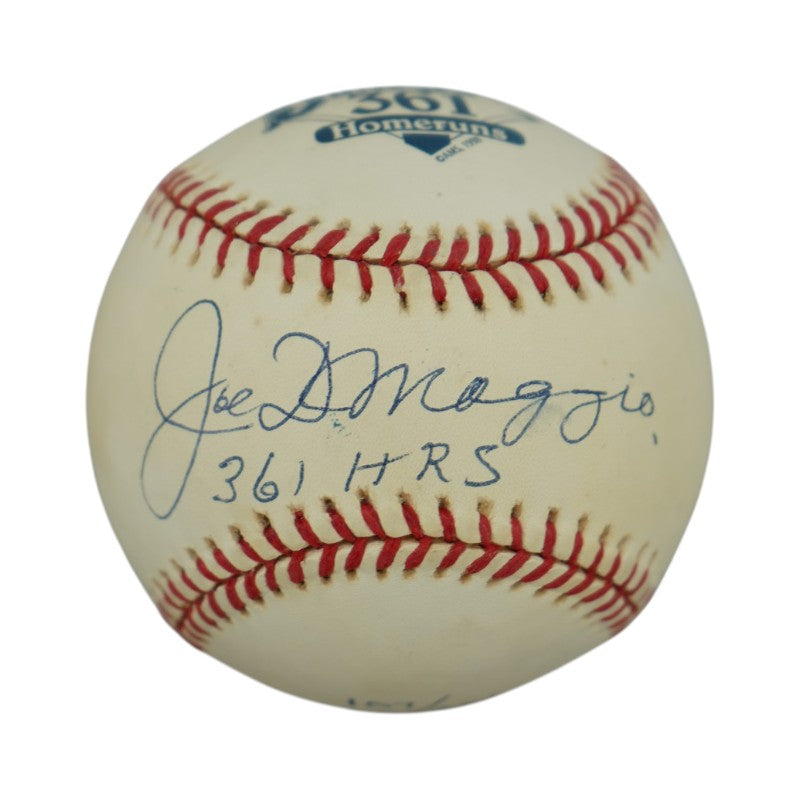 Joe DiMaggio Yankees Autographed Signed Inscribed 361 HR Logo Baseball (PSA LOA)