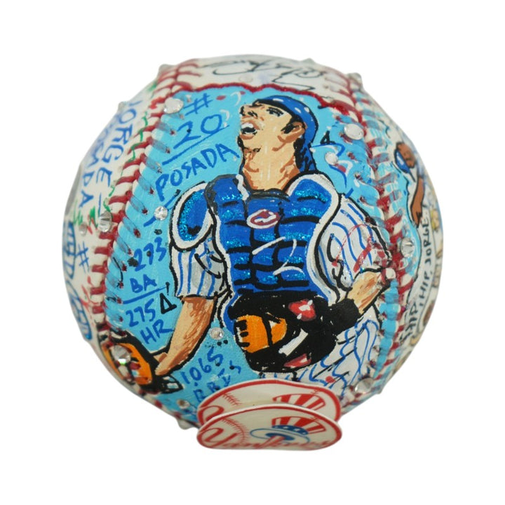 Jorge Posada NY Yankees Autographed Fazzino Pop Art Baseball (Steiner COA)