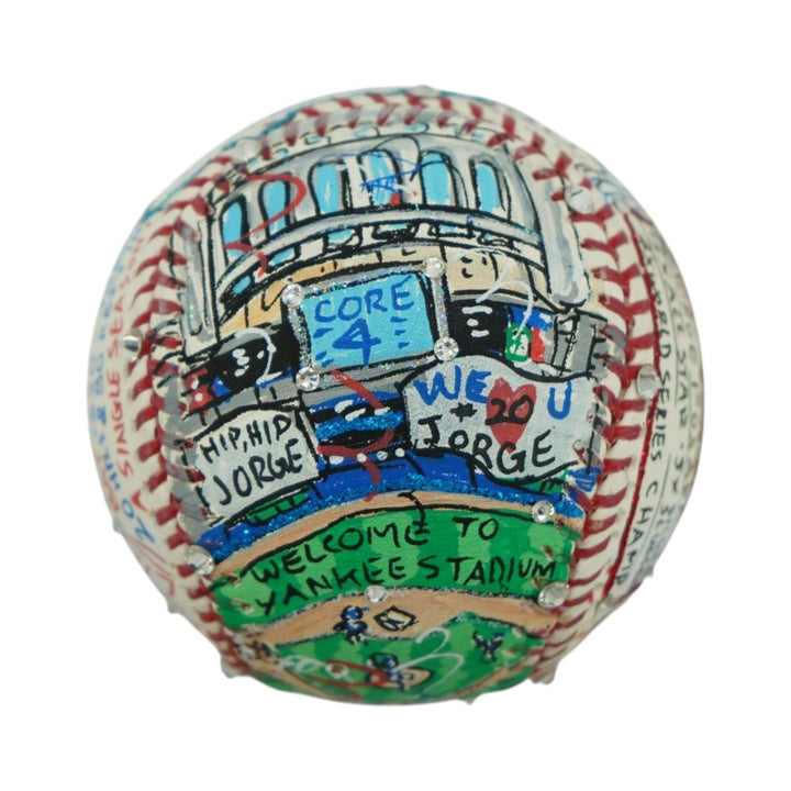 Jorge Posada NY Yankees Autographed Fazzino Pop Art Baseball (Steiner COA)