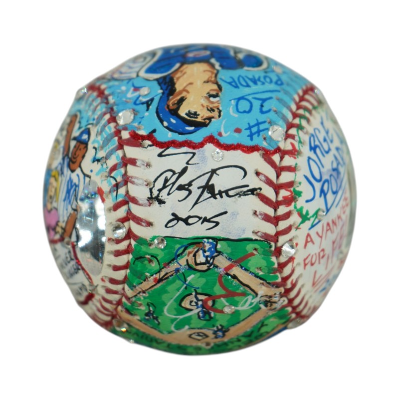 Jorge Posada NY Yankees Autographed Fazzino Pop Art Baseball (Steiner COA)