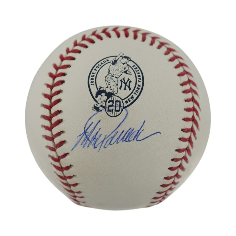 Jorge Posada New York Yankees Autographed Retirement Logo Baseball Steiner COA