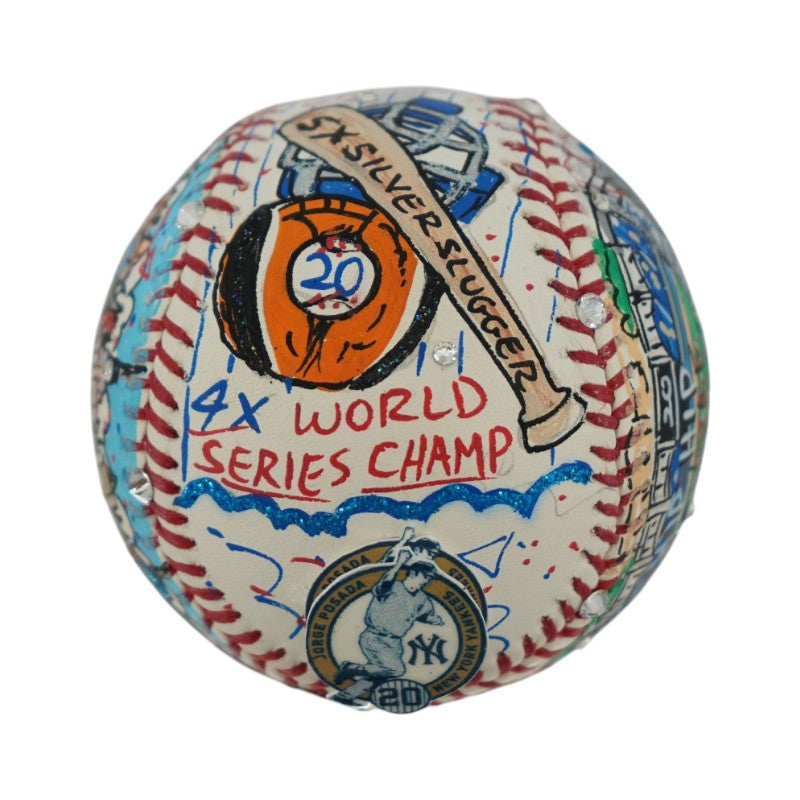 Jorge Posada New York Yankees Autographed Fazzino Pop Art Baseball LE 10/15 (Steiner COA)