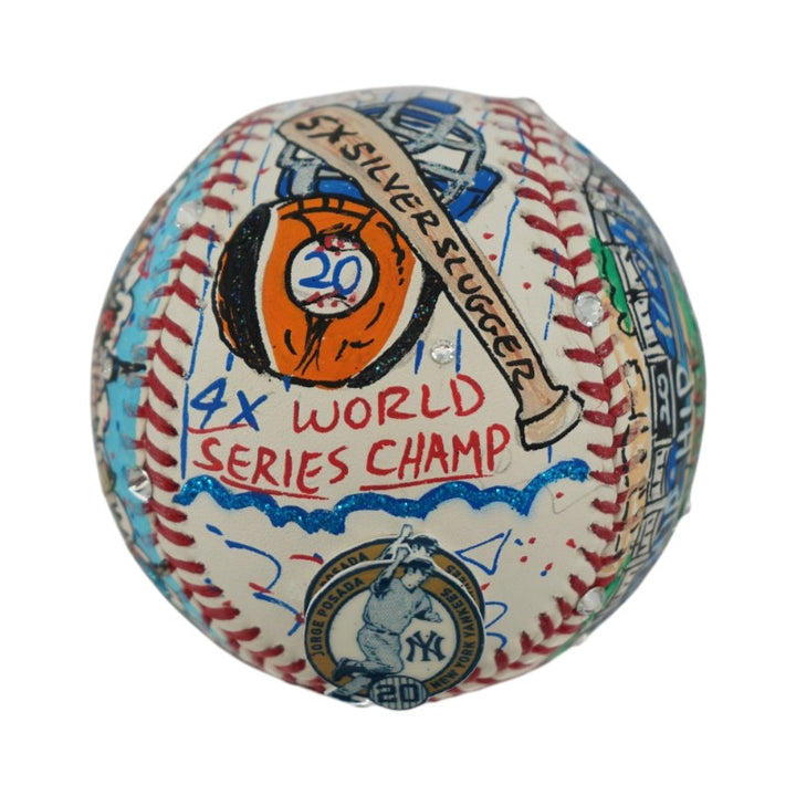 Jorge Posada New York Yankees Autographed Fazzino Pop Art Baseball LE 10/15 (Steiner COA)