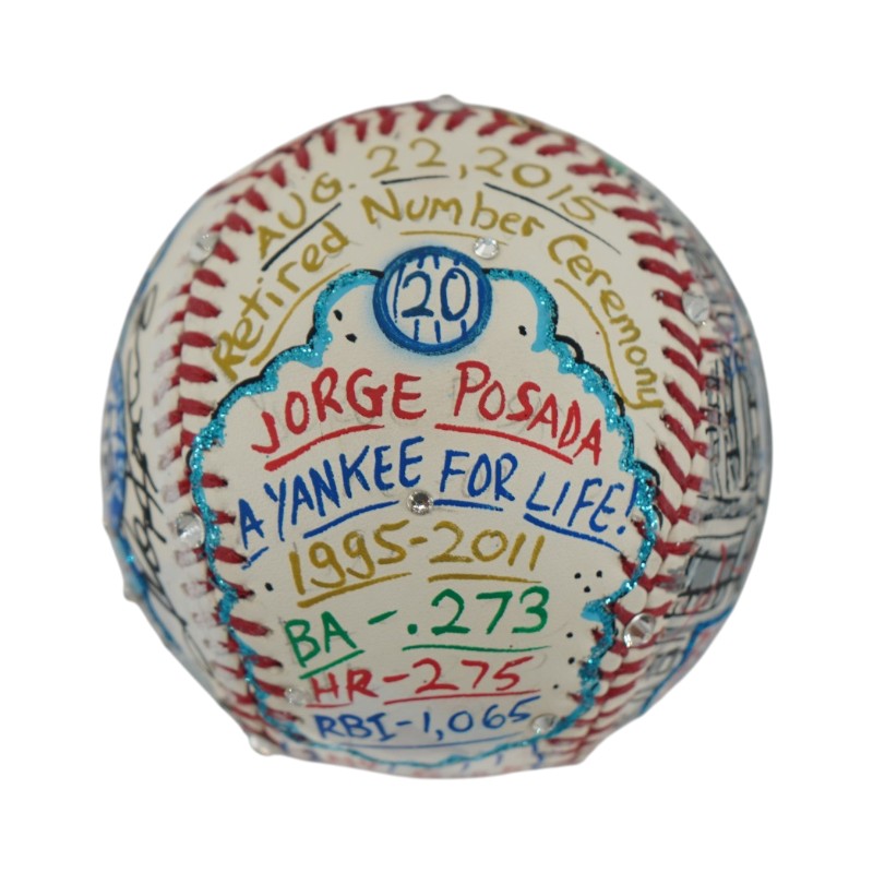 Jorge Posada New York Yankees Autographed Fazzino Pop Art Baseball LE 10/15 (Steiner COA)