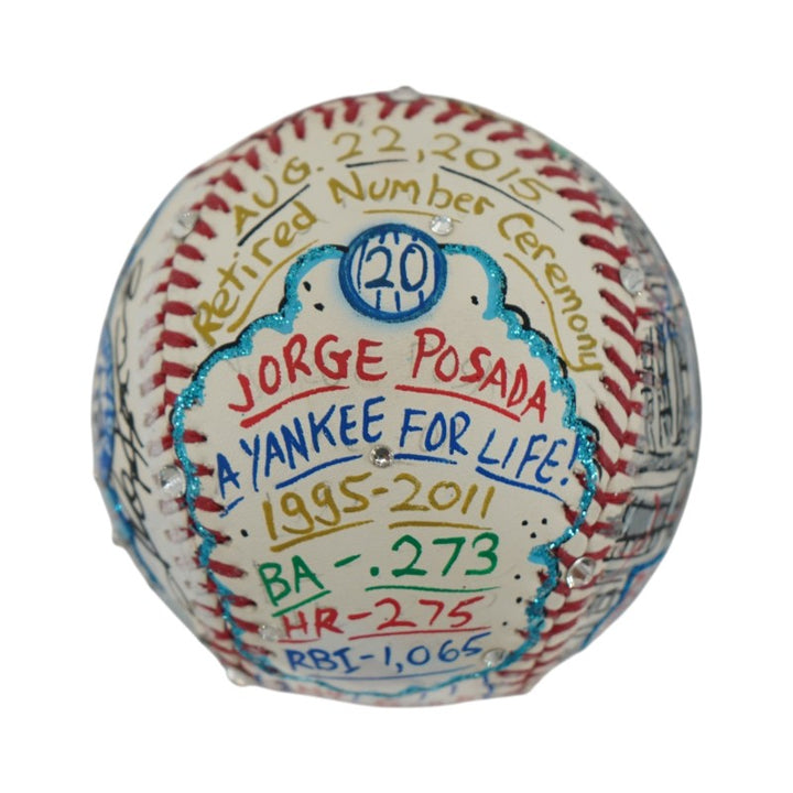 Jorge Posada New York Yankees Autographed Fazzino Pop Art Baseball LE 10/15 (Steiner COA)