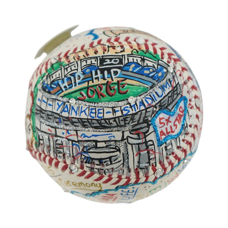 Jorge Posada New York Yankees Autographed Fazzino Pop Art Baseball LE 10/15 (Steiner COA)