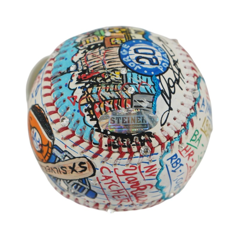 Jorge Posada New York Yankees Autographed Fazzino Pop Art Baseball LE 10/15 (Steiner COA)