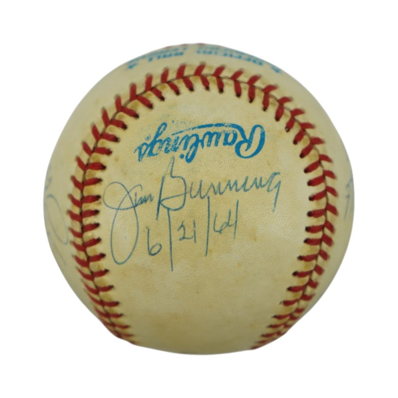 Koufax Larsen Hunter Multi Signed Perfect Game OAL Baseball (PSA LOA)