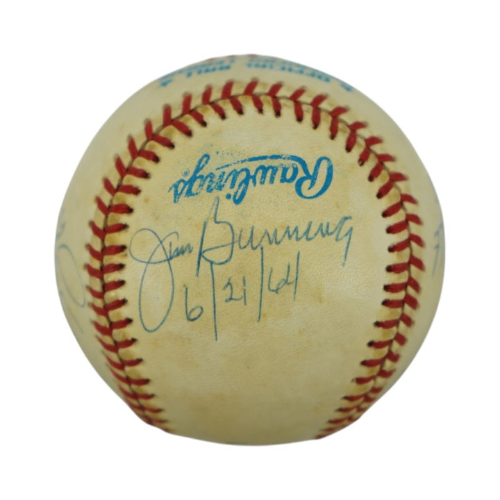 Koufax Larsen Hunter Multi Signed Perfect Game OAL Baseball (PSA LOA)