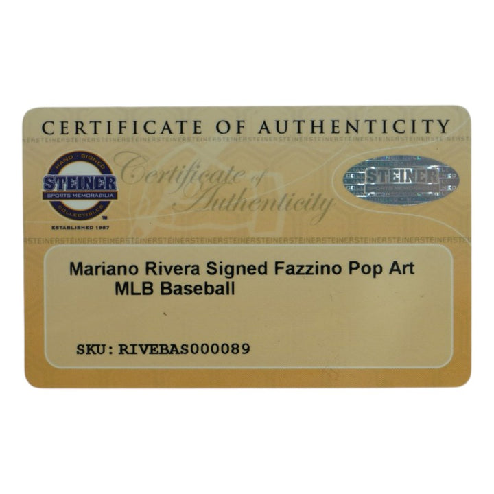 Mariano Rivera NY Yankees Autographed Signed Fazzino Pop Art Baseball (Steiner COA)