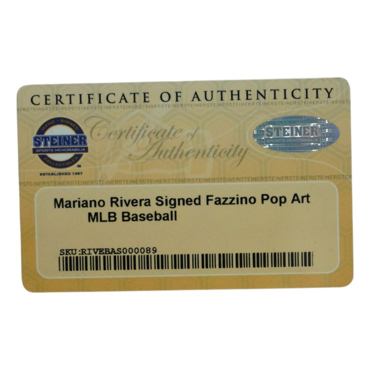 Mariano Rivera Yankees Autographed Fazzino Pop Art Baseball (Steiner COA)