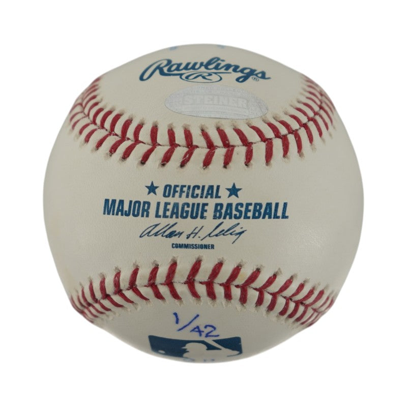 Mariano Rivera Yankees Autographed Signed Stat 11 Inscription OMLB Baseball LE 1/42 (Steiner Holo)