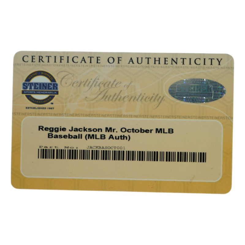 Reggie Jackson NY Yankees Autographed Mr October OMLB Baseball (MLB Auth)