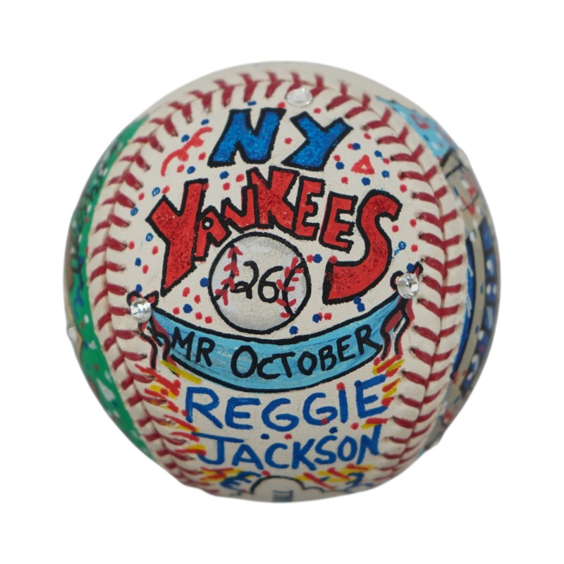 Reggie Jackson Yankees Autographed Fazzino Pop Art Baseball
