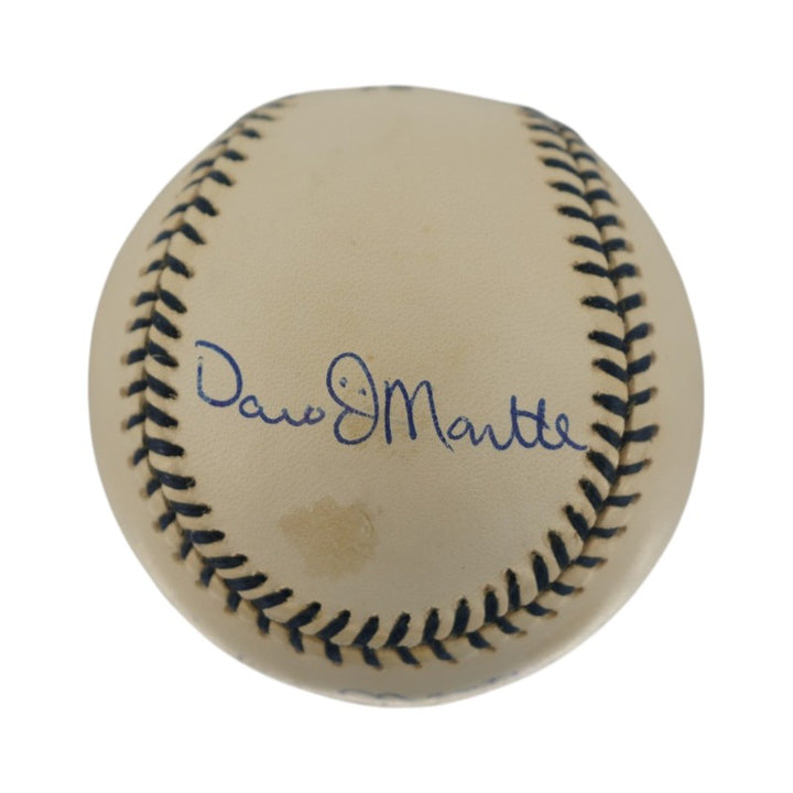 Mickey Jr Merlyn Danny David Mantle Family Autographed Mickey Mantle #7 Logo Baseball JSA LOA
