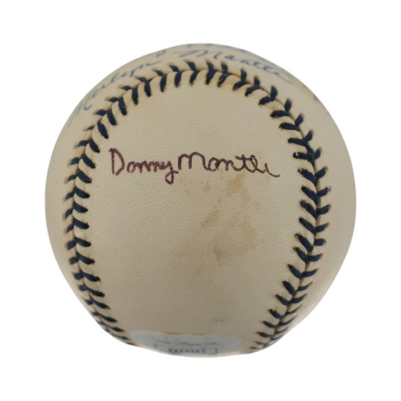 Mickey Jr Merlyn Danny David Mantle Family Autographed Mickey Mantle #7 Logo Baseball JSA LOA